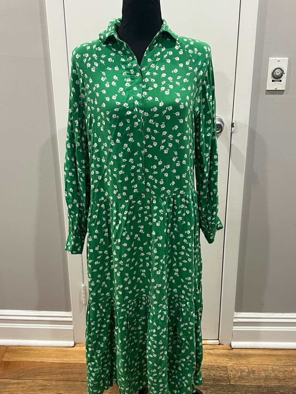 HM long green dress